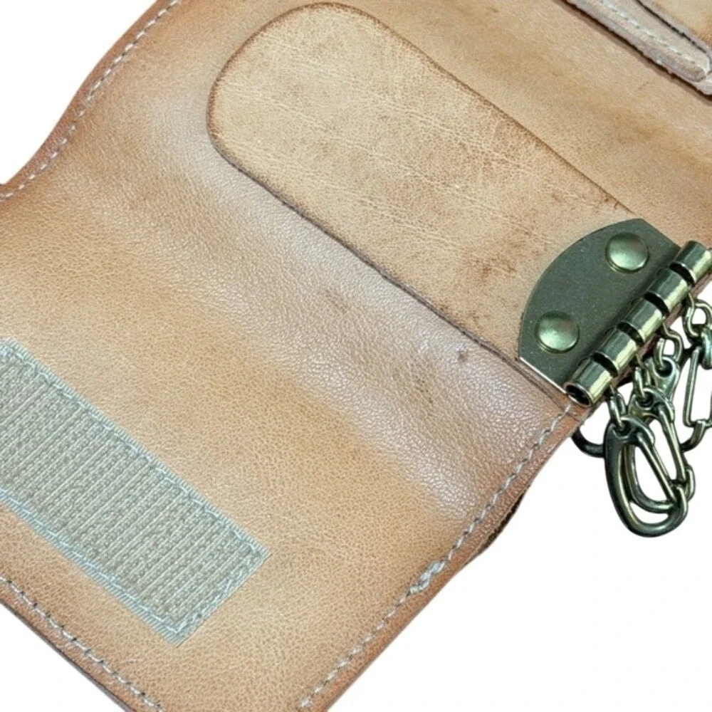 Il Bisonte Tan Leather 4-Hook Key Case Wallet W.A. Di Filippo Made in Italy